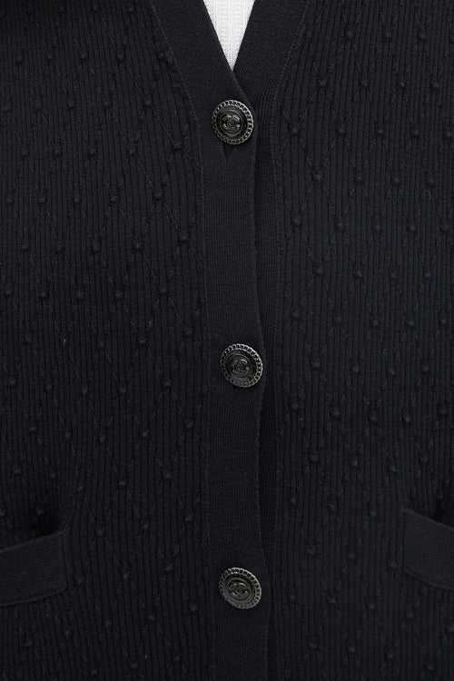 Chanel Ribbed Knit Long Cardigan