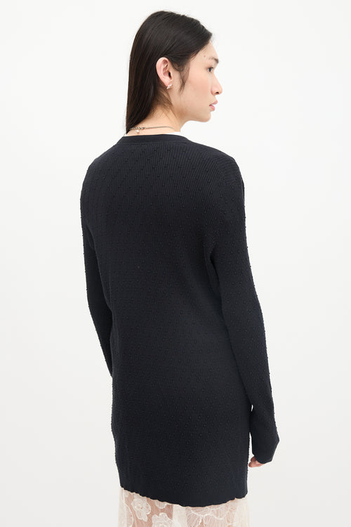 Chanel Ribbed Knit Long Cardigan