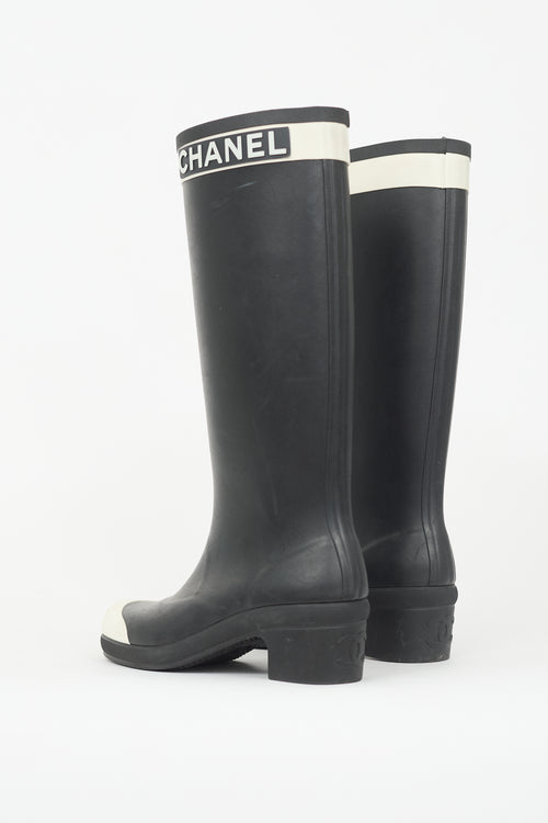 Chanel Rubber Logo Rain Boot