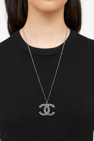 Chanel Cruise 2012 Ruthenium Crystal CC Necklace