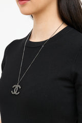 Chanel Cruise 2012 Ruthenium Crystal CC Necklace