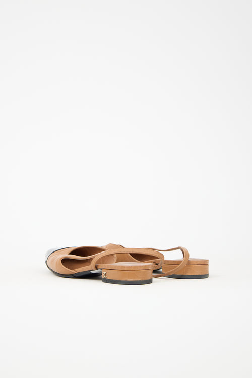 Chanel Embossed Leather CC Slingback Heel