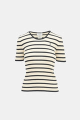 Chanel SS 1998 Cream & Black Striped CC Top