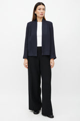 Chanel SS 1999 Navy Linen Herringbone Jacket