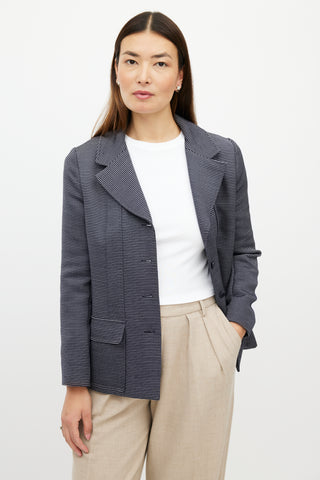 Chanel SS 2001 Navy & White Wool Striped Blazer
