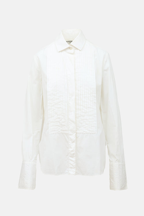 Chanel SS 2002 Poplin Pintuck Shirt