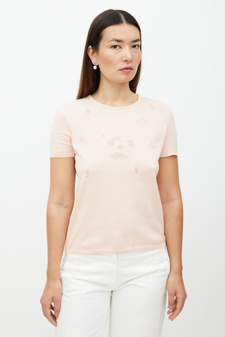 Chanel SS 2004 Pink Knit Logo Top