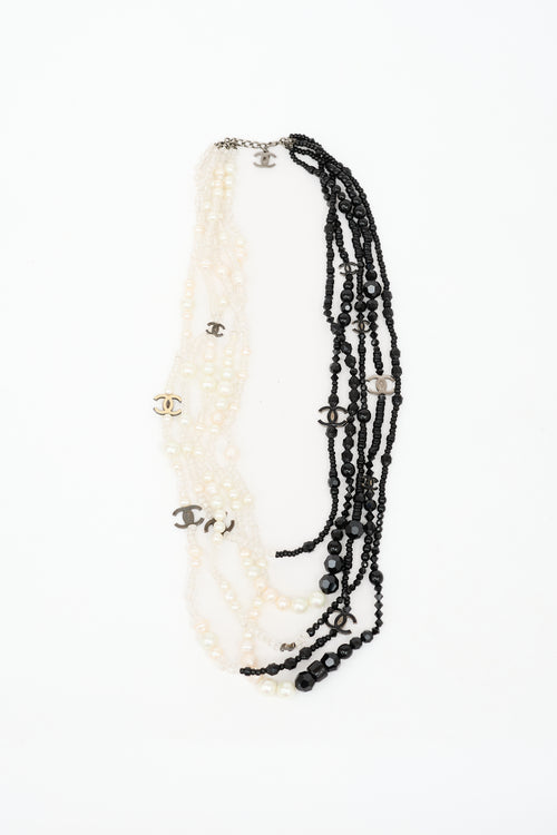 Chanel SS 2005 Two Tone Layered CC Necklace