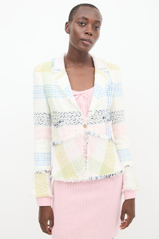 Chanel SS 2005 White & Multicolour Tweed Jacket