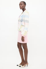 Chanel SS 2005 White & Multicolour Tweed Jacket