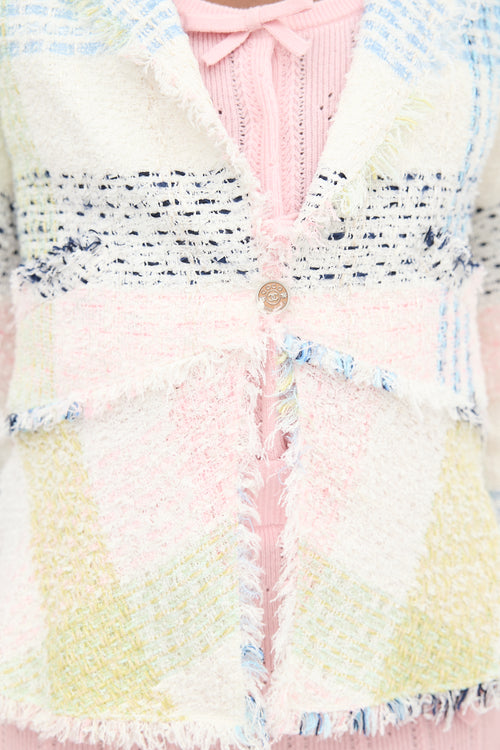 Chanel SS 2005 White & Multicolour Tweed Jacket