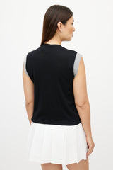 Chanel SS 2007 Black & White Cashmere Bow Top