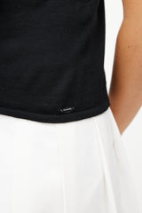 Chanel SS 2007 Black & White Cashmere Bow Top