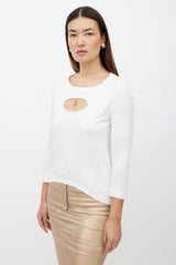 Chanel SS 2007 White & Gold Cut Out Top