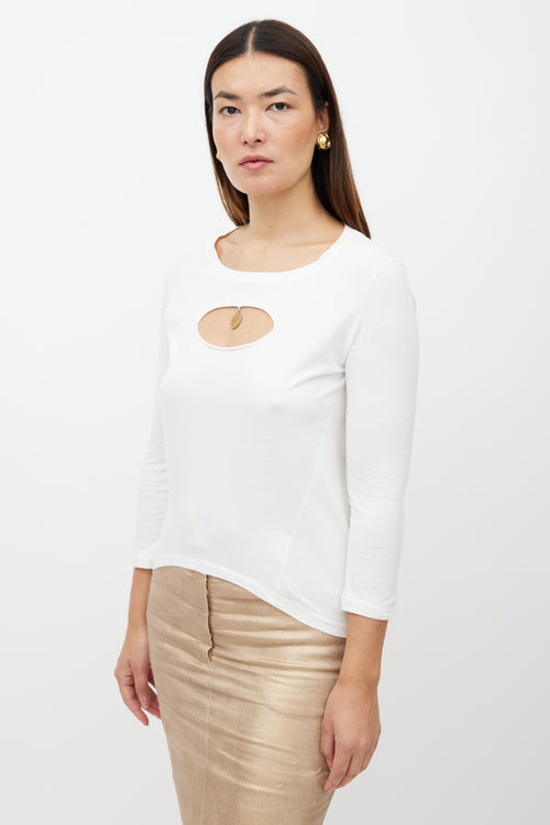 Chanel SS 2007 White & Gold Cut Out Top