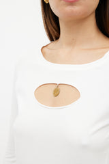 Chanel SS 2007 White & Gold Cut Out Top