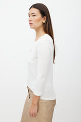 Chanel SS 2007 White & Gold Cut Out Top