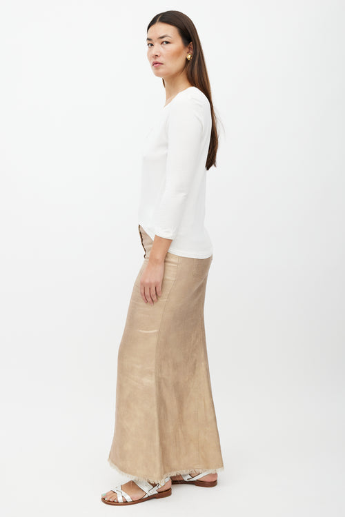 Chanel SS 2007 White & Gold Cut Out Top