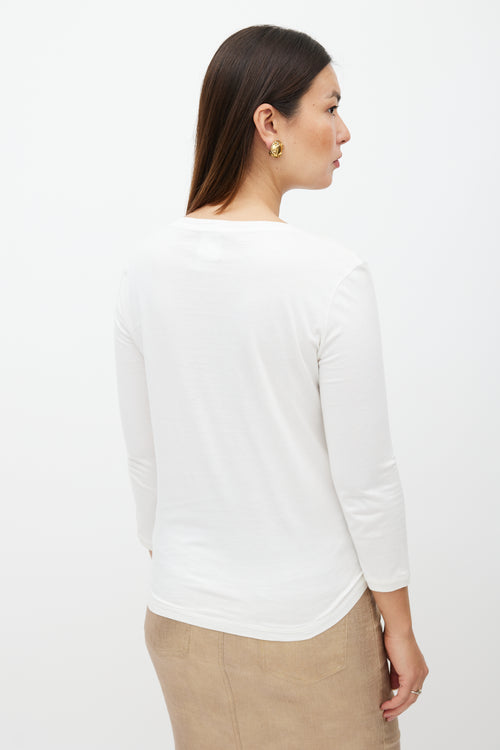 Chanel SS 2007 White & Gold Cut Out Top