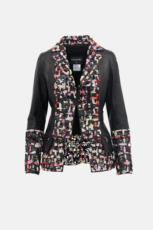 Chanel SS 2011 Leather Eyelet Jacket