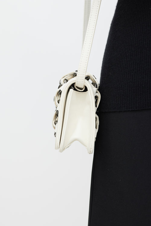 Chanel SS 2013 White & Silver Braided Chain Crossbody Bag