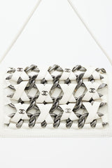 Chanel SS 2013 White & Silver Braided Chain Crossbody Bag
