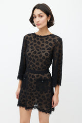 Chanel SS 2022 Black Mesh Belted Mini Dress