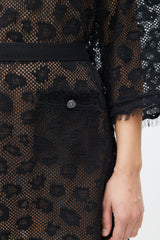 Chanel SS 2022 Black Mesh Belted Mini Dress