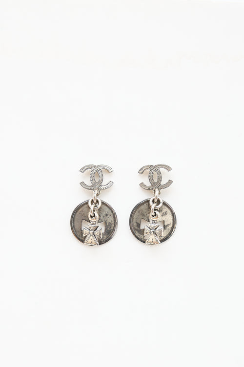 Chanel SS 2003 Maltese Cross CC Earrings