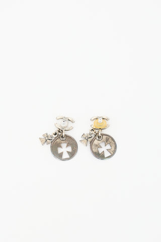 Chanel SS 2003 Maltese Cross CC Earrings