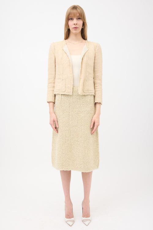 Chanel SS 2003 Silk & Tweed Overlay Jacket