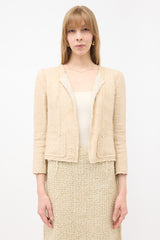 Chanel SS 2003 Silk & Tweed Overlay Jacket