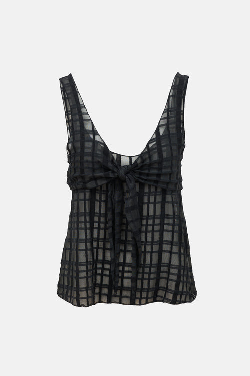 Chanel SS 2006 Sheer Checked Wrap Top