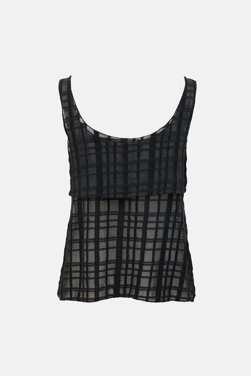 Chanel SS 2006 Sheer Checked Wrap Top
