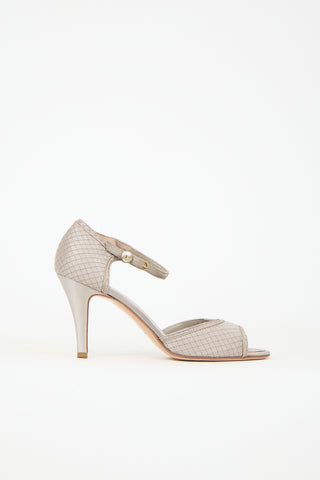 Chanel Satin Quilted CC Pump