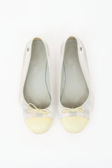 Chanel Satin Striped CC Ballet Flat