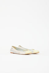 Chanel Satin Striped CC Ballet Flat
