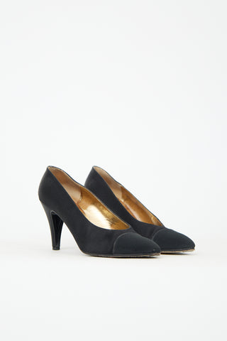 Chanel Satin Toe Cap Pump