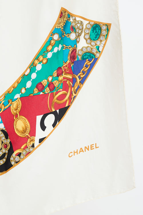 Chanel Vintage CC Logo Printed Scarf