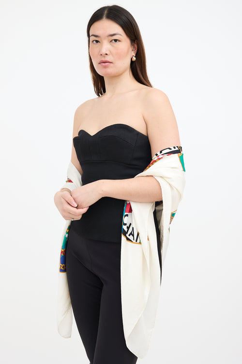 Chanel Vintage CC Logo Printed Scarf