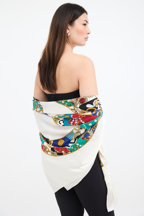 Chanel Vintage CC Logo Printed Scarf