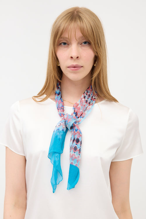 Chanel Silk Sheer CC Logo Scarf