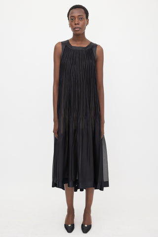 Chanel Silk Sheer Pleated Dress