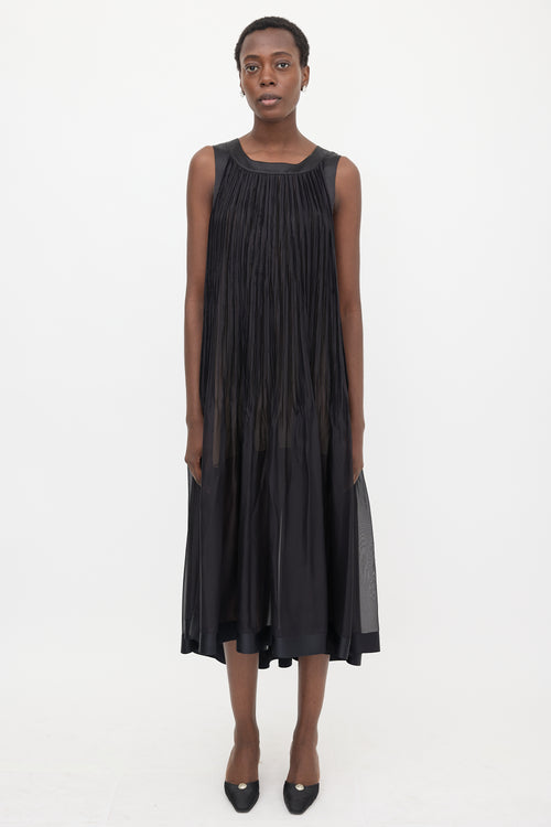 Chanel Silk Sheer Pleated Dress