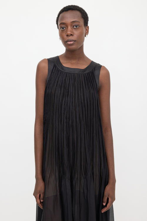 Chanel Silk Sheer Pleated Dress