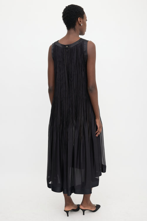 Chanel Silk Sheer Pleated Dress