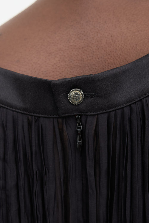Chanel Silk Sheer Pleated Dress
