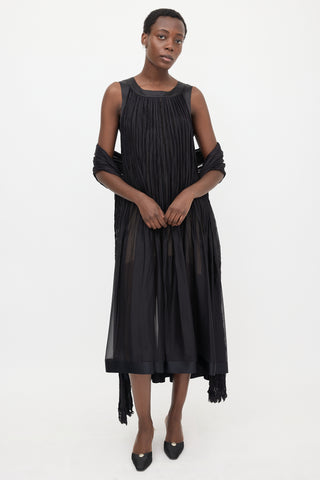 Chanel Silk Sheer Pleated Dress