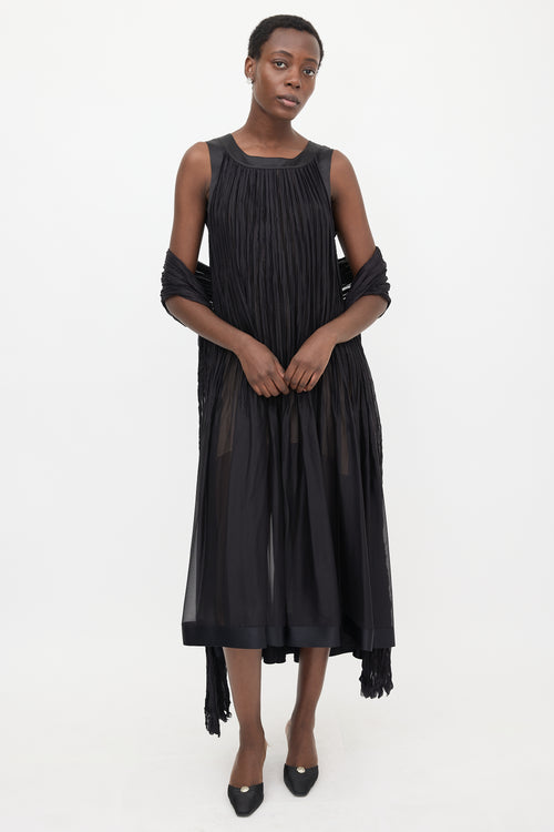 Chanel Silk Sheer Pleated Dress