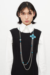 Chanel Fall 2007 Blue & Silver Chain Necklace